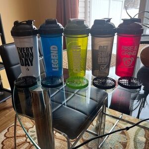Hydra cup 5 Shaker Bottle Set - Black, Blue, Green, Gray, Red